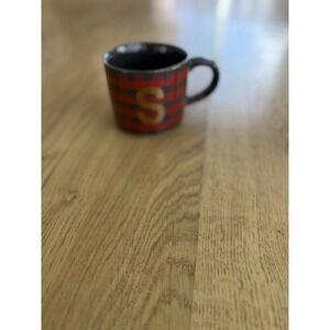 Monogram Letter Initial S 14oz Coffee Mug Threshold Checkered Red Plaid Target